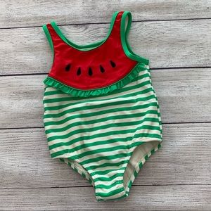 OshKosh Watermelon Striped Bathing Suit 24 Months